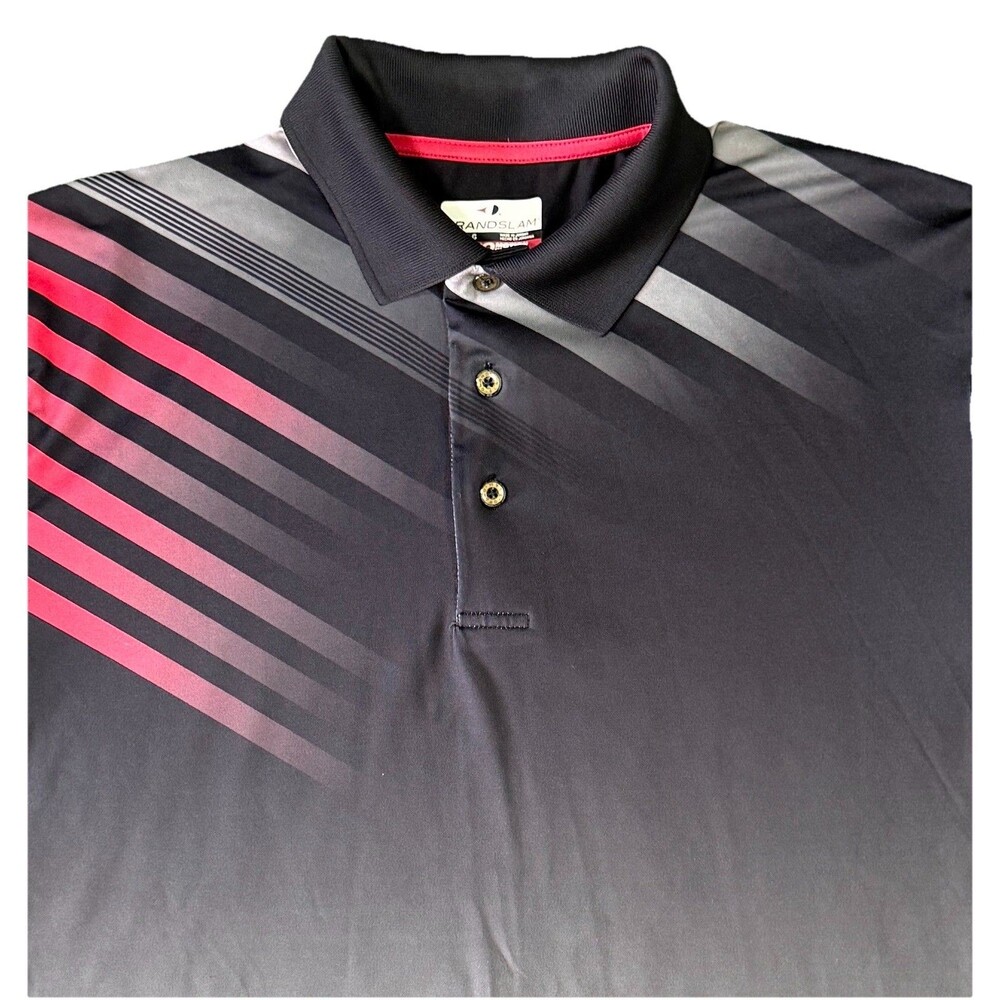 Grand Slam 360 Motion Flow Golf Polo Mens Lg Moisture Wicking Performance Active